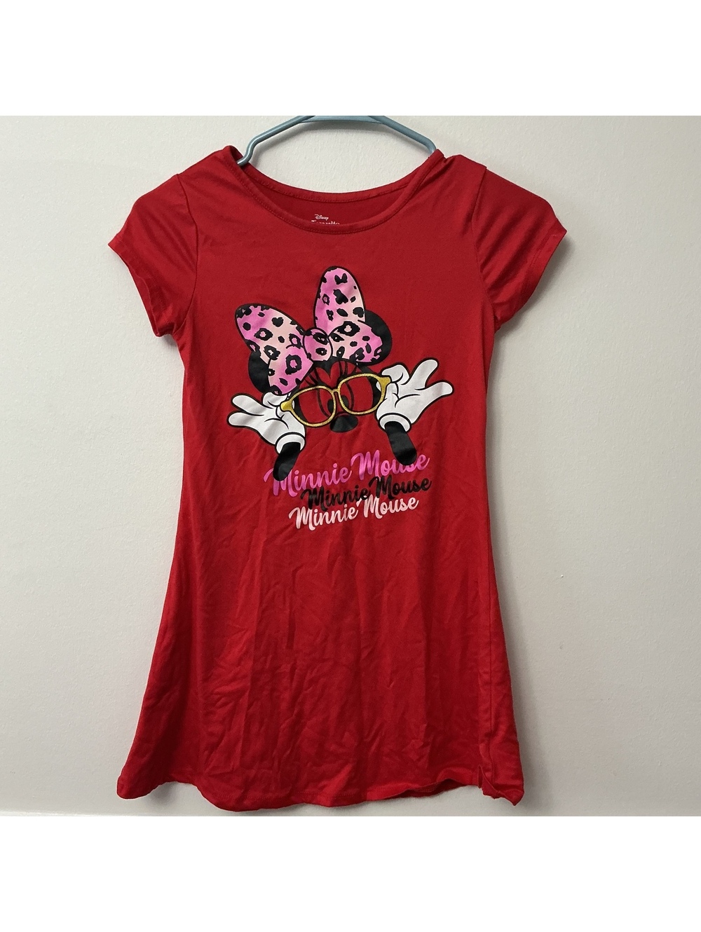 Disney Minnie Mouse Red Girls' Dress Graphic, Size M (7-8)